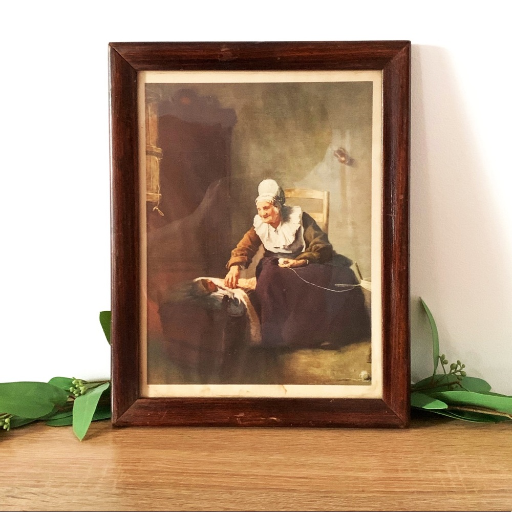 Rocking the Cradle Crochepierre Vintage Art Print
